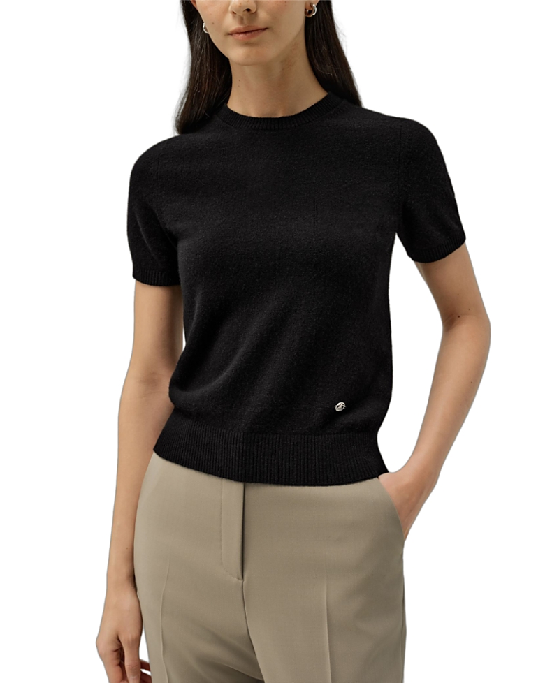 Lilysilk Cashmere Fitted Short Sleeve Top