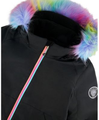 Girls' Two-Piece Rainbow Leopard Play Snowsuit - Big Kid