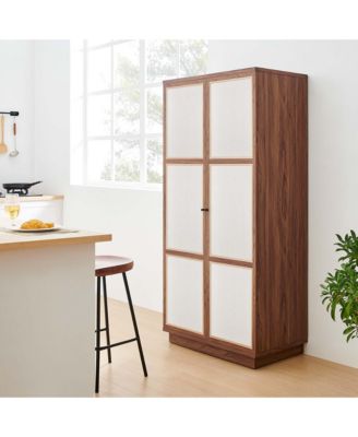 Capri 70" Tall Wood Grain Storage Cabinet