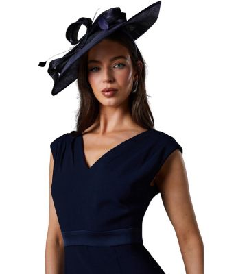 Satin Back Crepe Peplum Dress