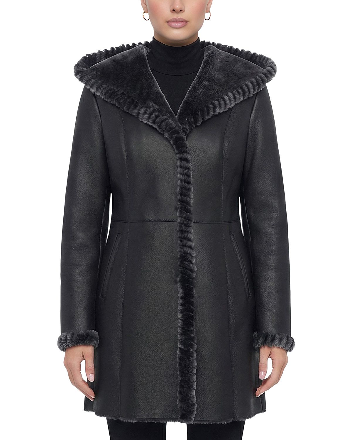 Gorski Merino Shearling Lamb Parka with Whipstitch Trim
