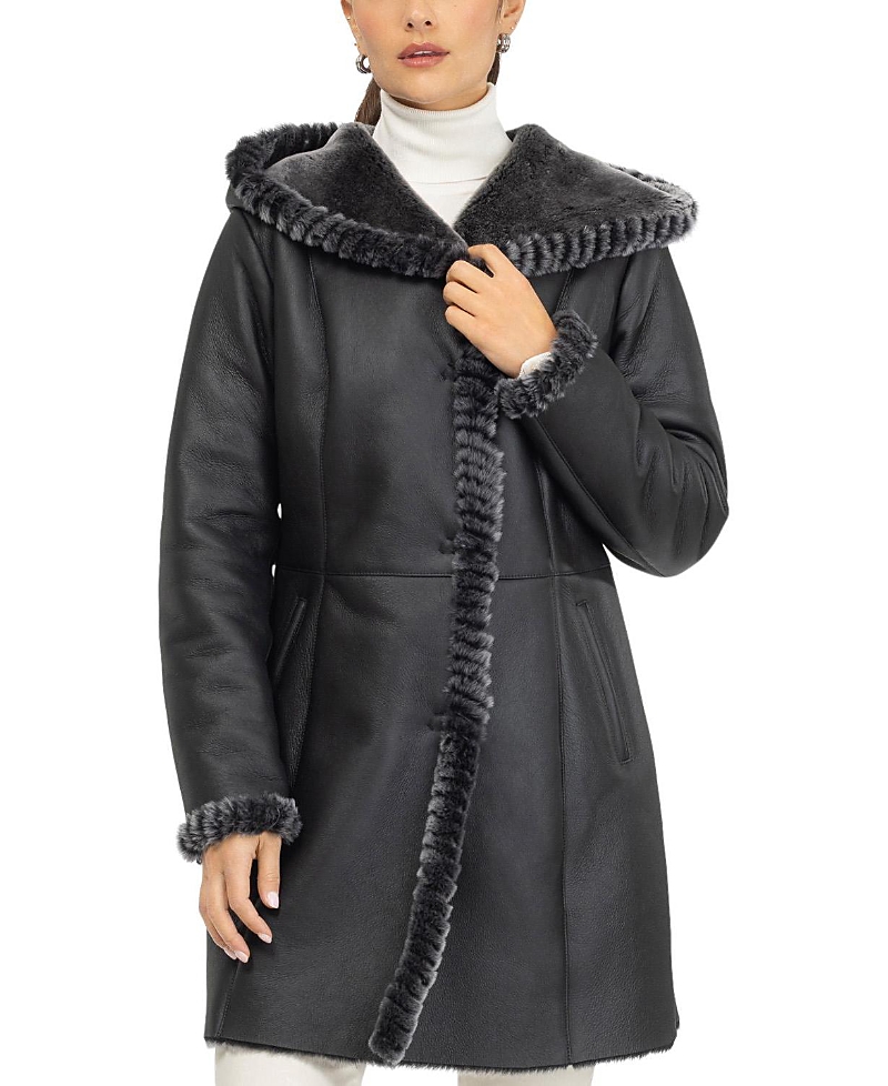 Gorski Merino Shearling Lamb Parka with Whipstitch Trim