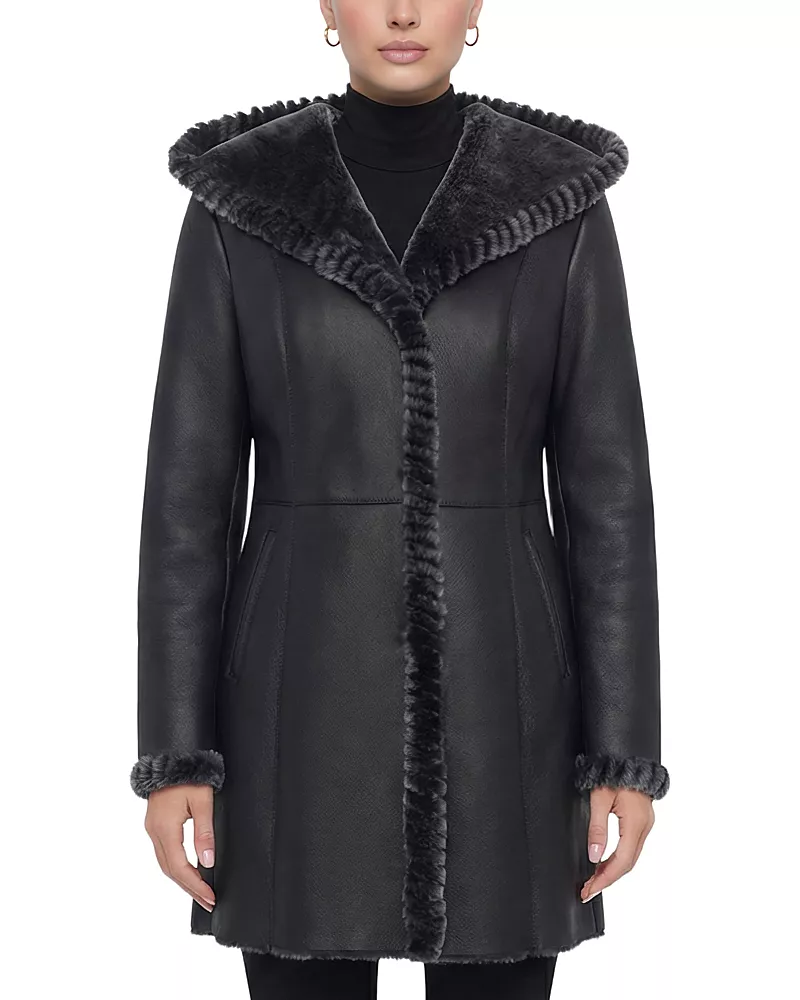 Gorski Merino Shearling Lamb Parka with Whipstitch Trim