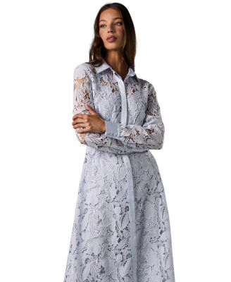 Lace Long Sleeve Shirt Dress
