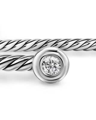 Micro Cable Flex&reg; Round Bracelet in Sterling Silver with Diamonds, 2.6mm