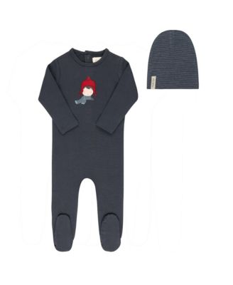  Unisex French Terry Autumn Kids Collection Footie and Beanie - Baby
