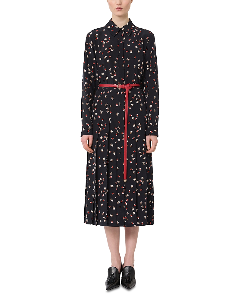 Max Mara Studio Mstelmo Navy Silk Dress