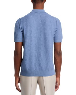 Cotton Textured Knit Polo Shirt