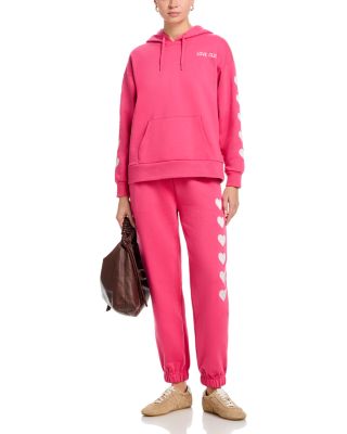 Heart Embroidery French Terry Hoodie & Joggers