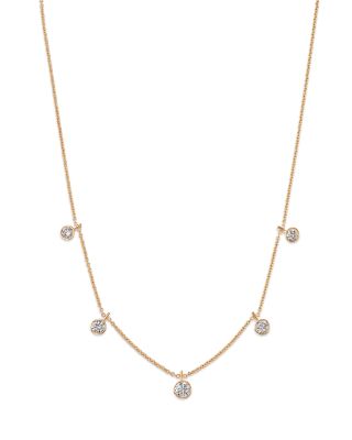 Luxe Collection Certified Lab Grown Diamond Dangle Station Necklace in 14K Yellow Gold, 2.0 tcw