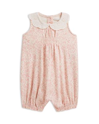 Girls' Strawberry Print Cotton Bubble Shortall - Baby