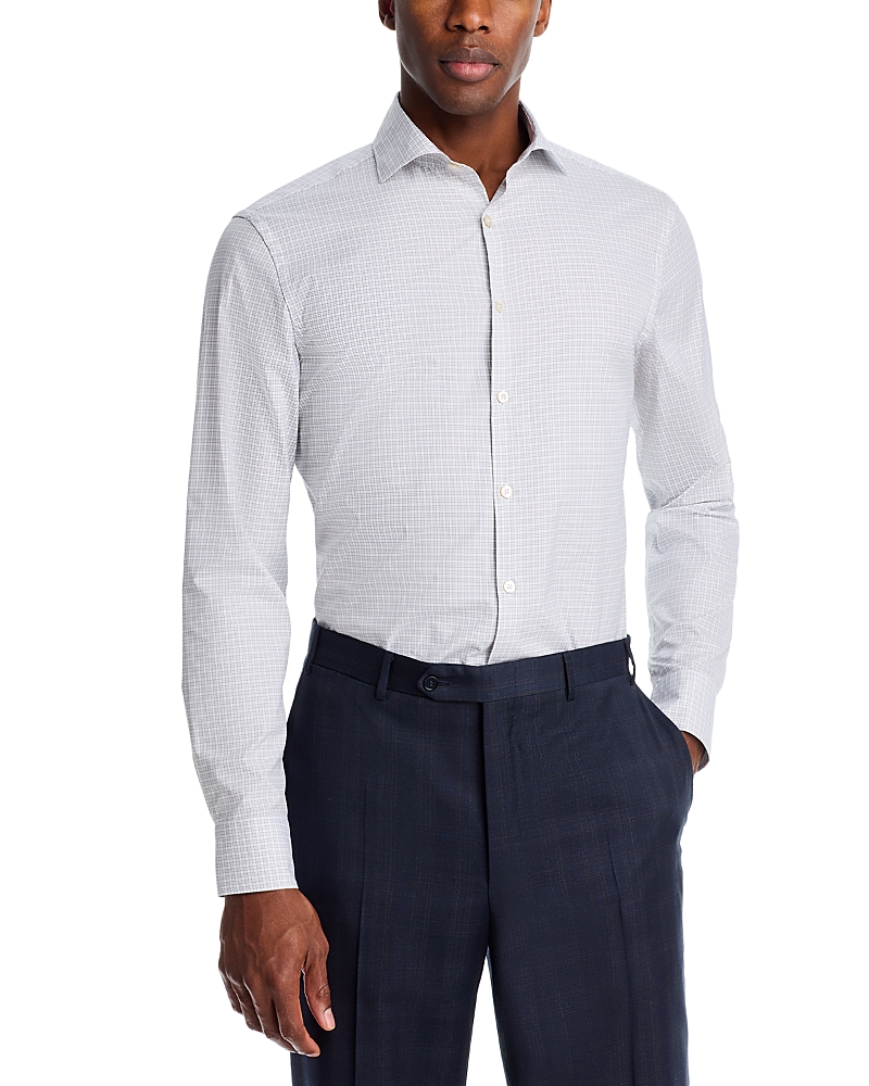 Canali Regular Fit Micro Check Sport Shirt