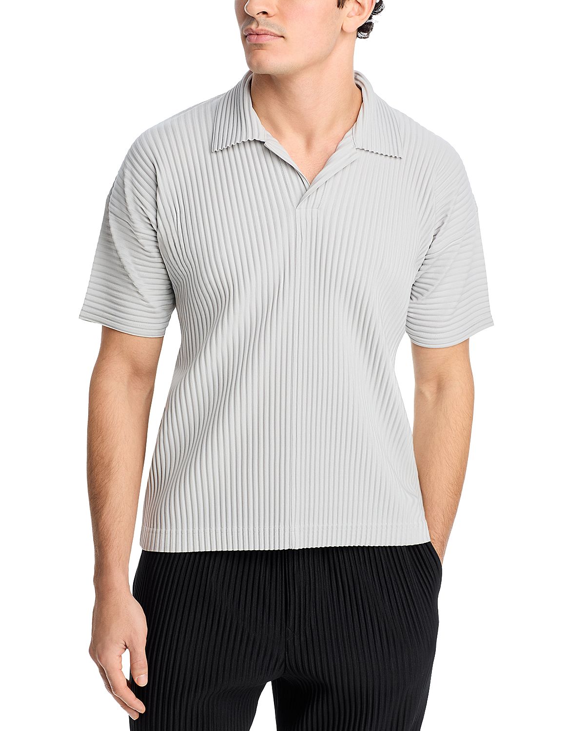 Homme PLISSE Issey Miyake Basics Ribbed Polo Shirt