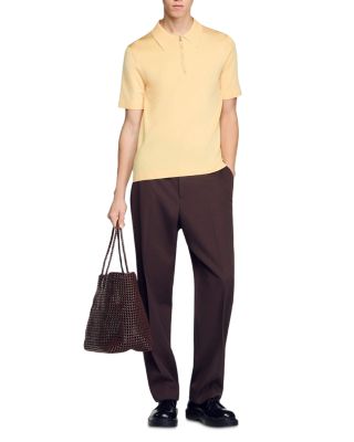 Knitted Polo Shirt with Zip Collar