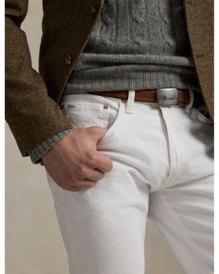 Varick Slim Straight Jeans in White