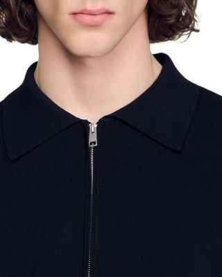 Zipped Viscose Knit Cardigan