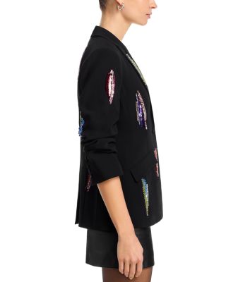 Paillette Whirl Scrunched Sleeve Jacket