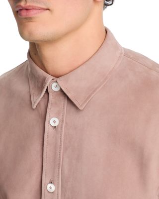 Men's Long Sleeve Suede Shirt