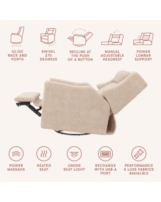 Kiwi Deluxe Power Recliner & Swivel Glider with Heat & Massage