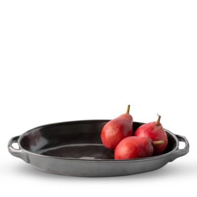 Pewter Stoneware 15.5" Shallow Baker