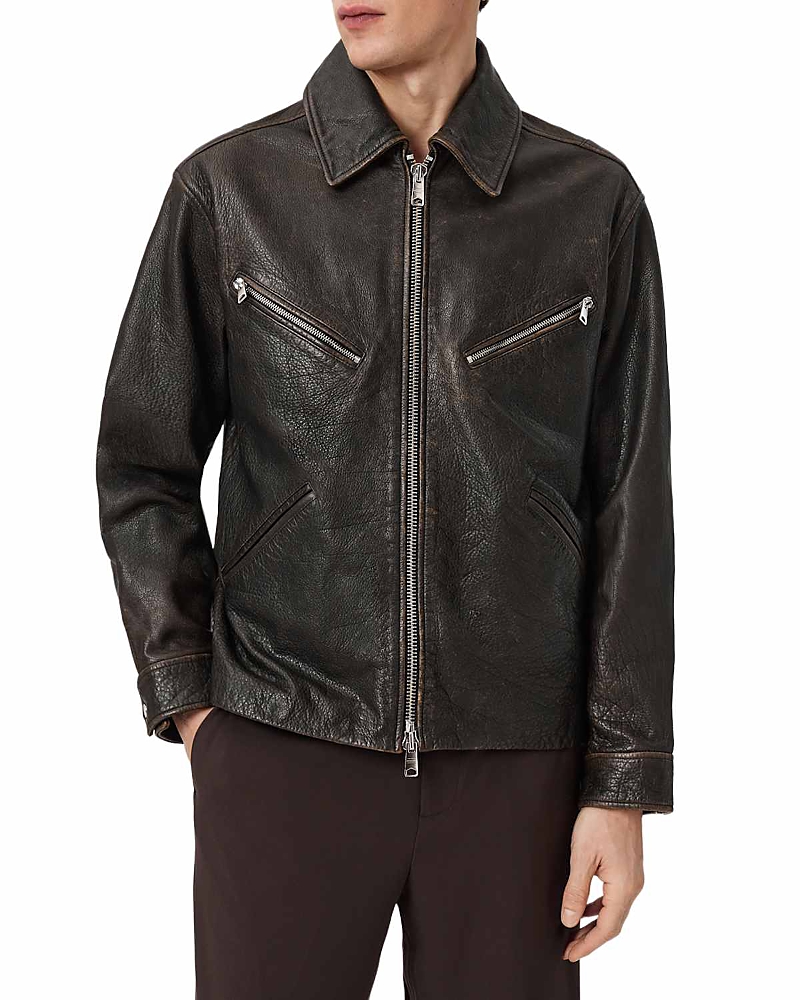 Allsaints Leather Oversized Jacket