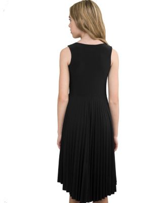  Girls' Pleated High Low Dress with Belt - Big Kid