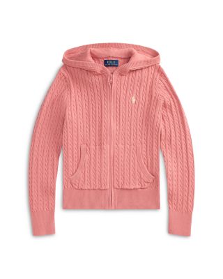 Girls' Mini Cable Cotton Full Zip Hoodie - Big Kid