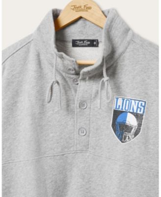  Unisex NFL Detroit Lions Slant 1/4 Button Up Fleece