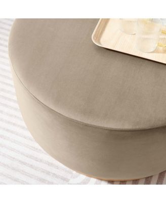  Tilden Large 29" Round Performance Velvet Upholstered Ottoman