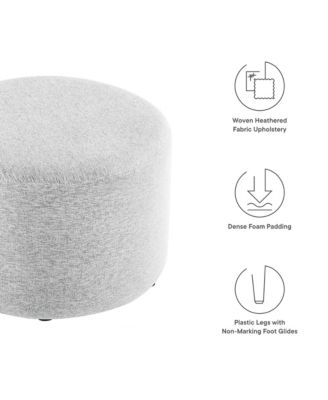  Callum Large 23" Round Woven Heathered Fabric Upholstered Ottoman