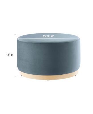  Tilden Large 29" Round Performance Velvet Upholstered Ottoman