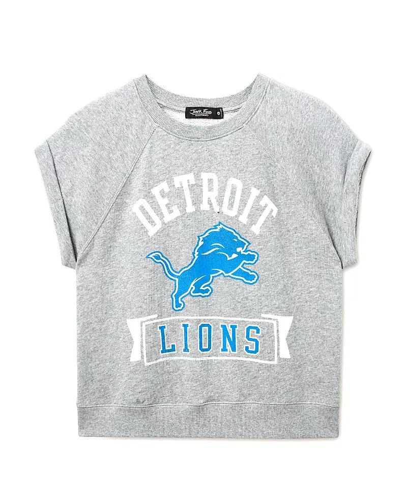 Junk Food Clothing Women's Nfl Detroit Lions Raglan Fleece Tank