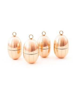  CMK Vintage Inspired Copper Handmade Egg Ornaments, Set of 4