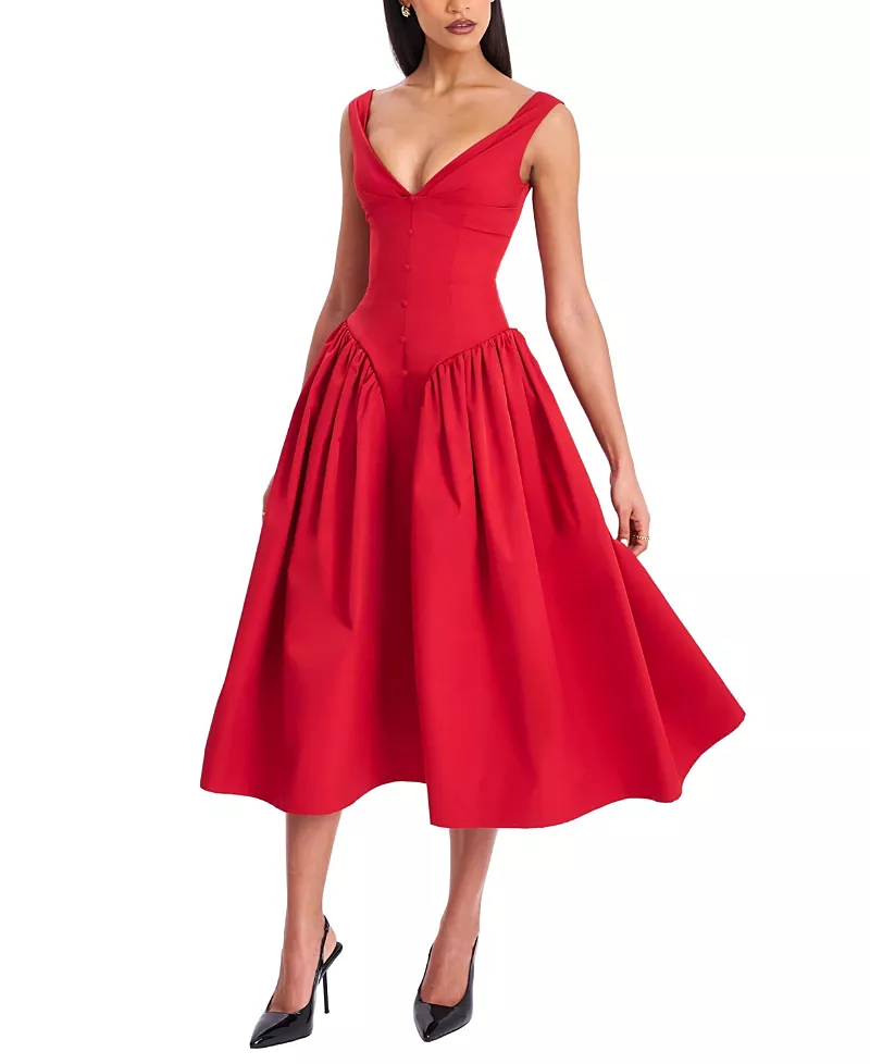 Miss Circle Nahla Drop Waist Midi Dress