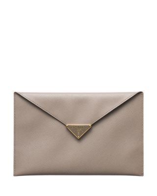 Prada Saffiano Leather Envelope Clutch