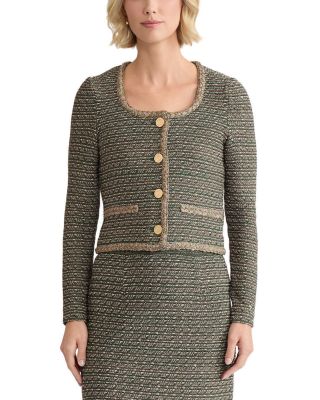 Heritage Lurex Braided Trim Tweed Knit Jacket