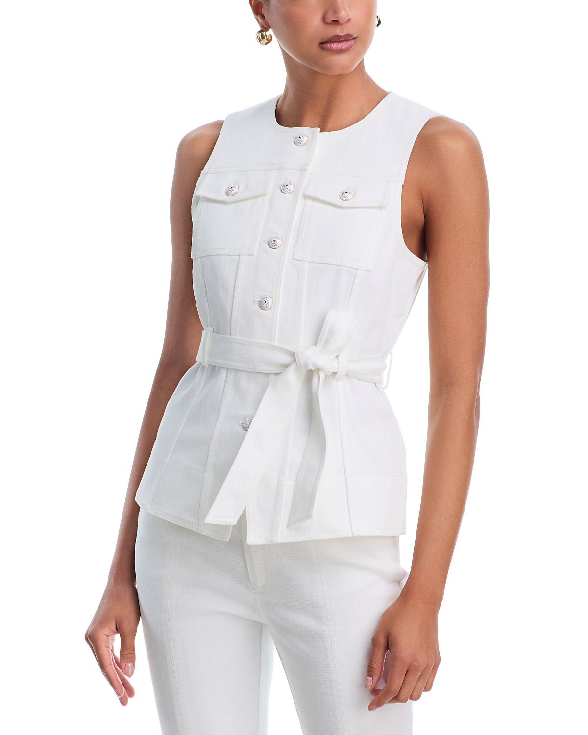 Cinq a Sept White Denim Reenee Vest