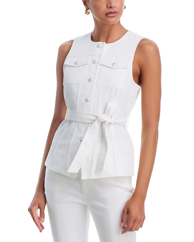 Cinq a Sept White Denim Reenee Vest