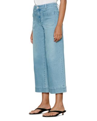 The Marine High Rise Cropped Wide Leg Jeans in Dollface