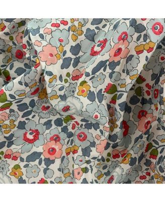  Liberty Fabric Betsy Grey Print Frill Edge White Pillowcase, Standard