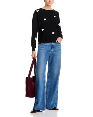 Intarsia Heart Dolman Sleeve Sweater 