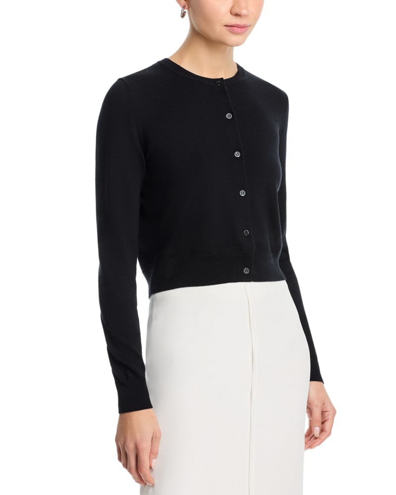 Carolina Herrera Cropped Cardigan Sweater in Black
