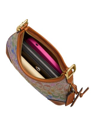 Hamptons Small Crystal Signature Jacquard Hobo Bag