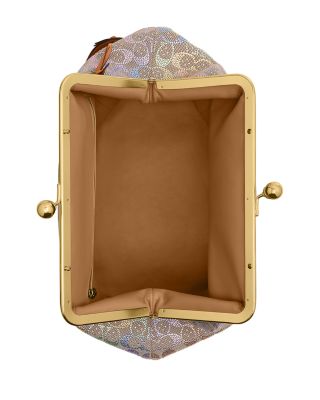 Kisslock Frame Medium Crystal Signature Jacquard Hobo Bag