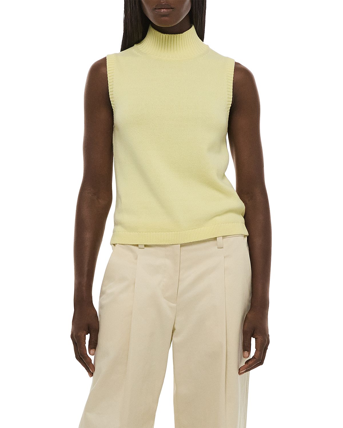 Helmut Lang Mock Neck Sleeveless Sweater