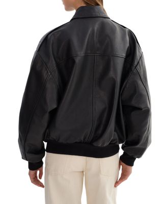Trevanna Leather Bomber Jacket
