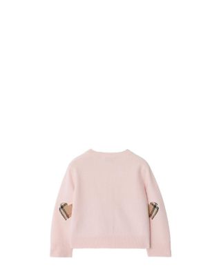 Girls' Check Patch Wool Cashmere Cardigan - Baby, Little Kid