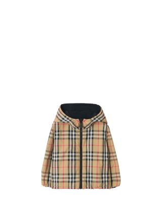 Boys' Reversible Check Hooded Jacket - Baby, Little Kid
