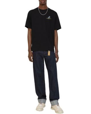 Straight Turn Up Jeans in Dark Indigo