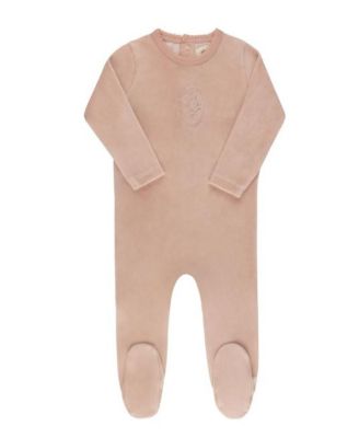 Unisex Velour Center Floral Collection Footie + Bonnet - Baby